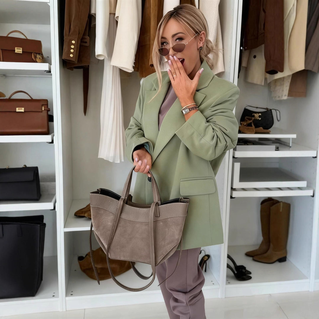 Damen Elegante und lässige Blazer-Kombination mit Kapuzenpullover Drune