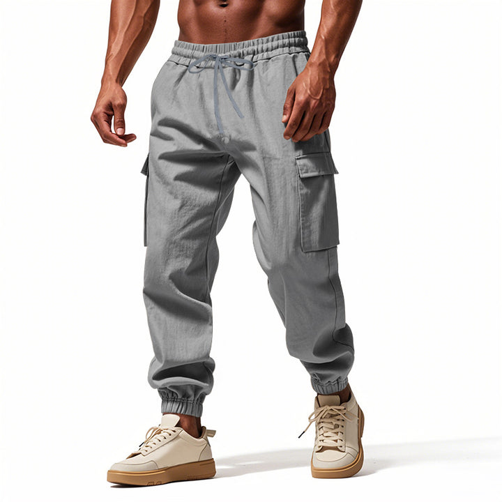 Herren Utility-Cargo-Jogger mit elastischem Bund, Kordelzug und großem Seitentaschen‑Panel Drune