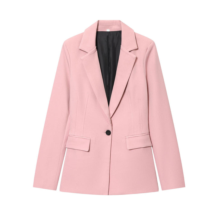 Damen nan schlanker Ein-Knopf Businessblazer mit Pattentaschen und definierter Schulterform Drune