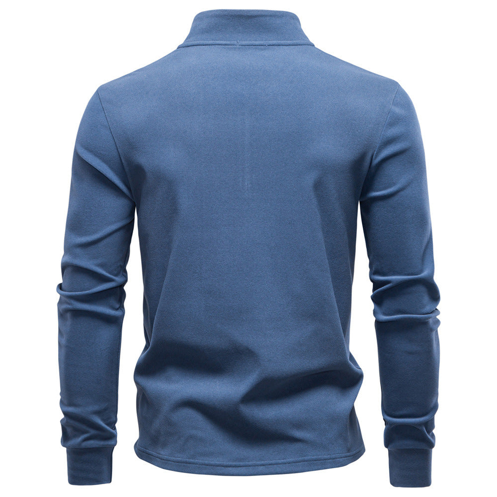 Herren funktionaler Sweatshirt mit hohem Kragen und kurzem Reißverschluss Drune