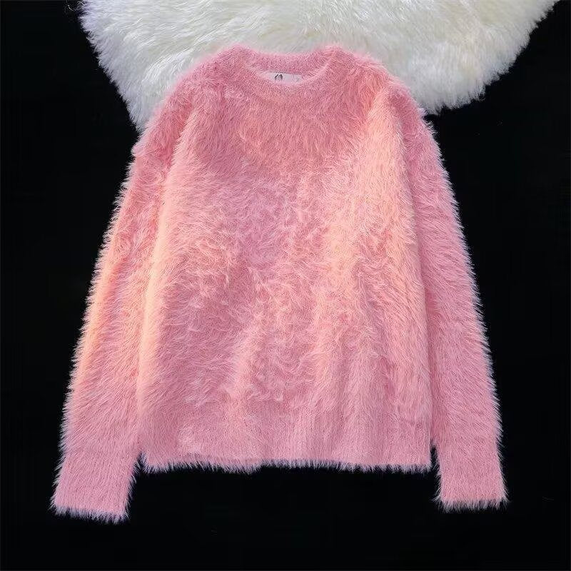 Damen Weicher Grobstrickpullover mit Rundhalsausschnitt Drune