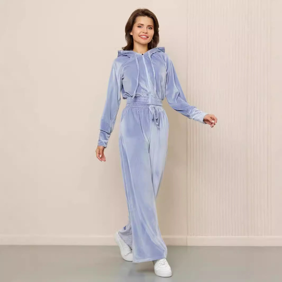 Damen Sportliches Fleece-Lounge-Set Drune