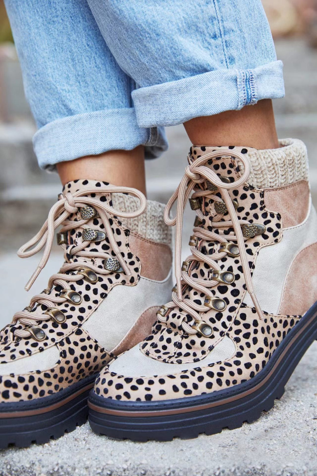 Drune | Stiefeletten Mit Wildlederdetails - Leopardenmuster