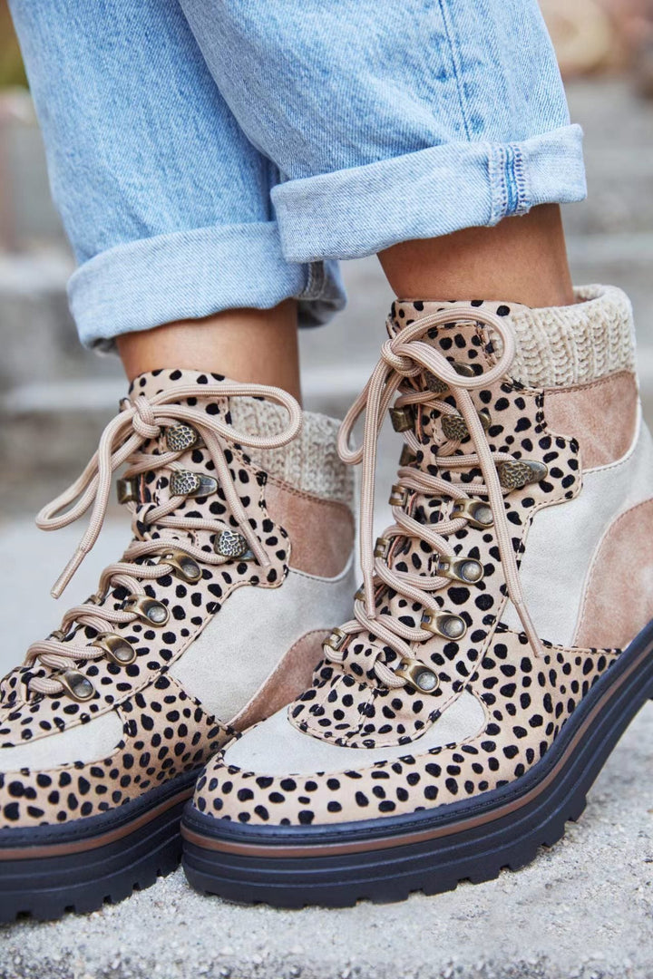 Drune | Stiefeletten Mit Wildlederdetails - Leopardenmuster
