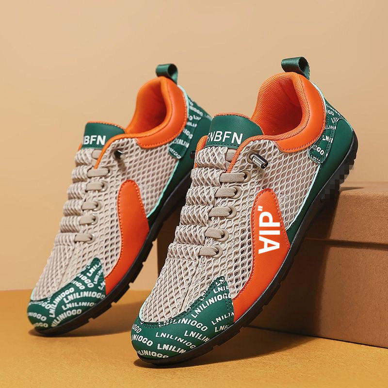 Herren Leichter atmungsaktiver Mesh-City-Runner mit stabiler Gummisohle und dekorativem Print Drune