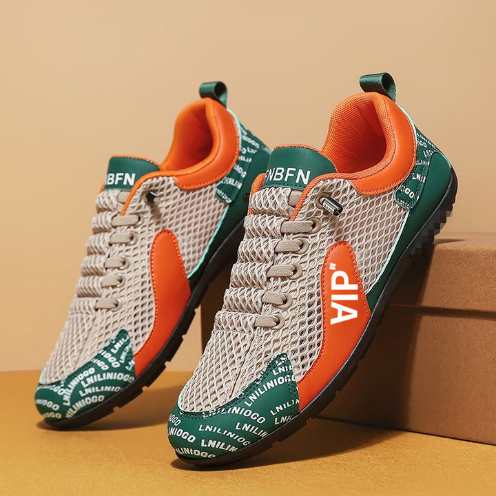 Herren Leichter atmungsaktiver Mesh-City-Runner mit stabiler Gummisohle und dekorativem Print Drune