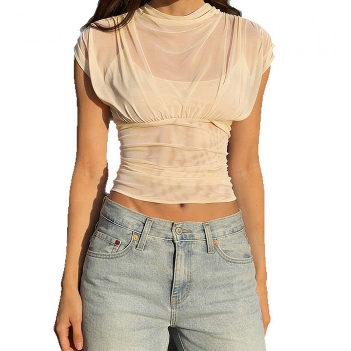 Damen Elegantes Shirt mit Raffung und weichem Stoff Drune