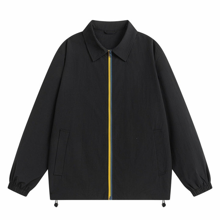 Herren Leichte Outdoor-Harringtonjacke mit Kontrastreißverschluss, Kordelzug & elastischen Bündchen Drune