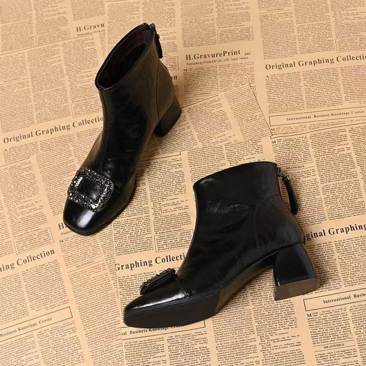 Damen Elegante Stiefeletten mit Glitzer-Applikationen Drune