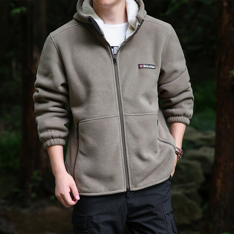 Herren Fleecejacke mit Kapuze Drune
