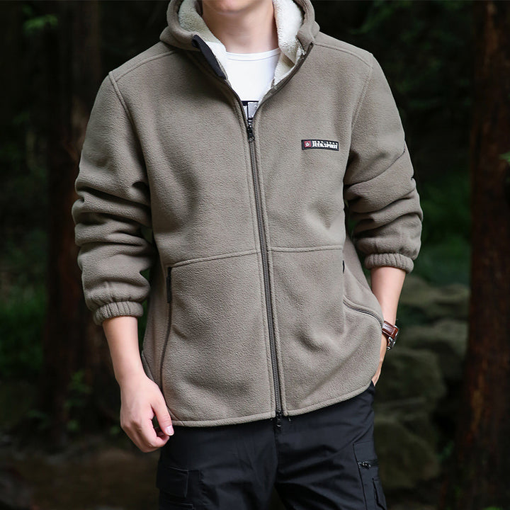 Herren Fleecejacke mit Kapuze Drune