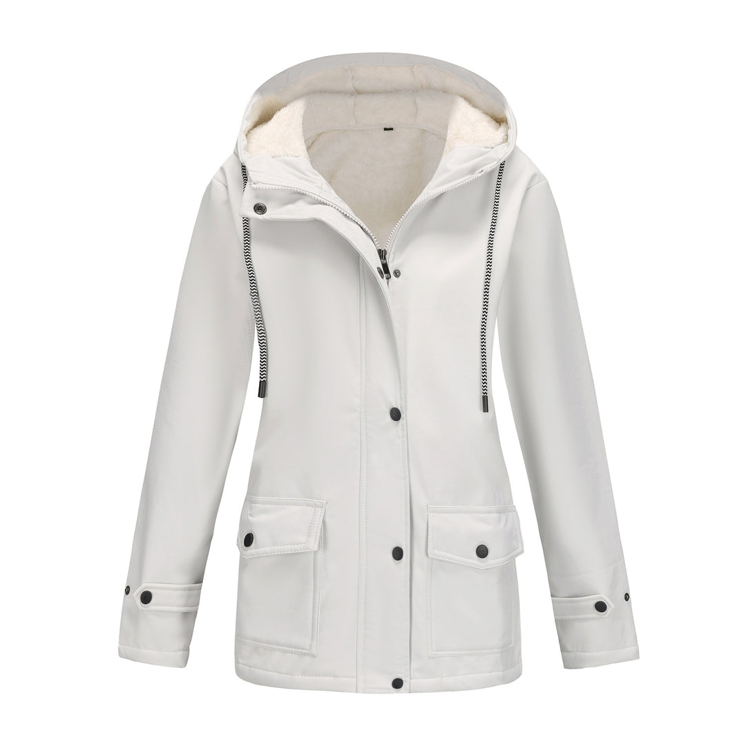 Damen nan wasserabweisender Parka mit Teddyfutter verstellbarer Kapuze und aufgesetzten Taschen Drune