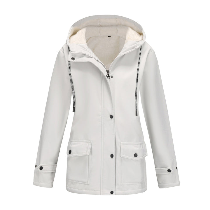 Damen nan wasserabweisender Parka mit Teddyfutter verstellbarer Kapuze und aufgesetzten Taschen Drune
