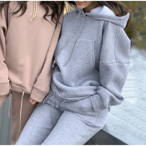 Damen Bequemes Sweatshirt und lockere Jogginghose Set Drune