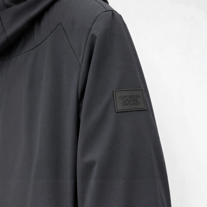 Herren leichte winddichte Softshell‑Kapuzenjacke mit kariert gefütterter Kapuze Drune