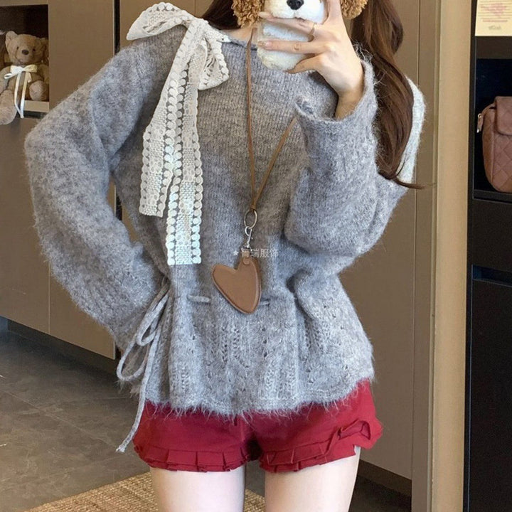 Damen Lässiger Strickpullover mit modischen Details Drune