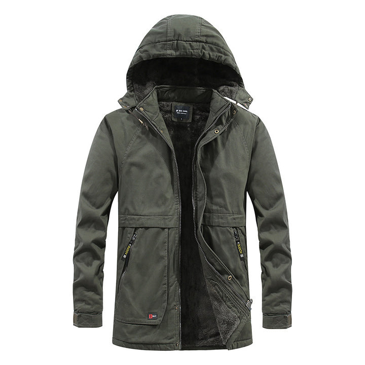 Herren Urbaner Fieldparka mit durchgehendem Teddyfleece‑Futter und Mehrfachtaschen Drune
