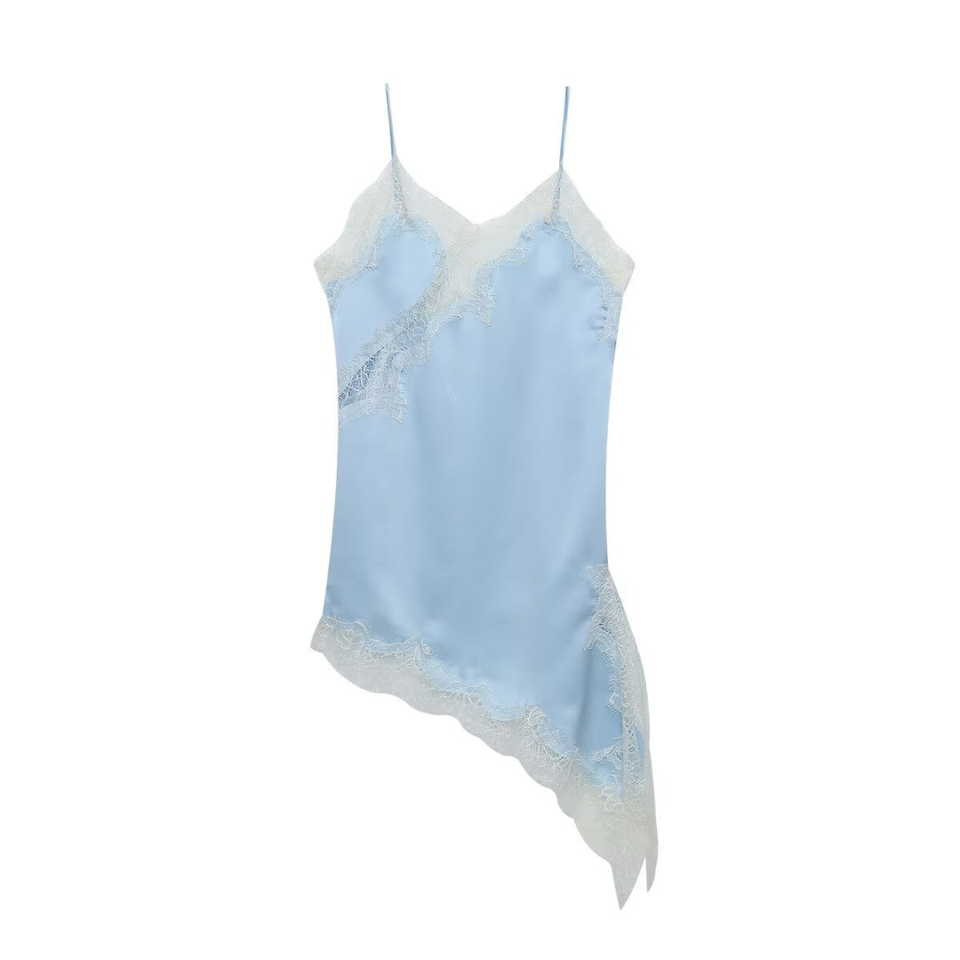 Damen asymmetrisches Spaghetti-Top Drune