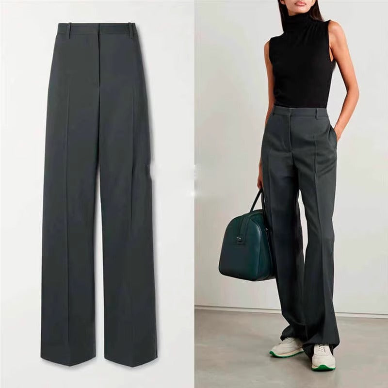 Damen Elegante und bequeme Hochbundhose mit weitem Bein Drune