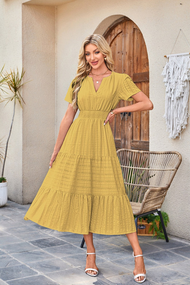 Damen Maxi-Kleid aus leichtem, gestreiftem Stoff Drune