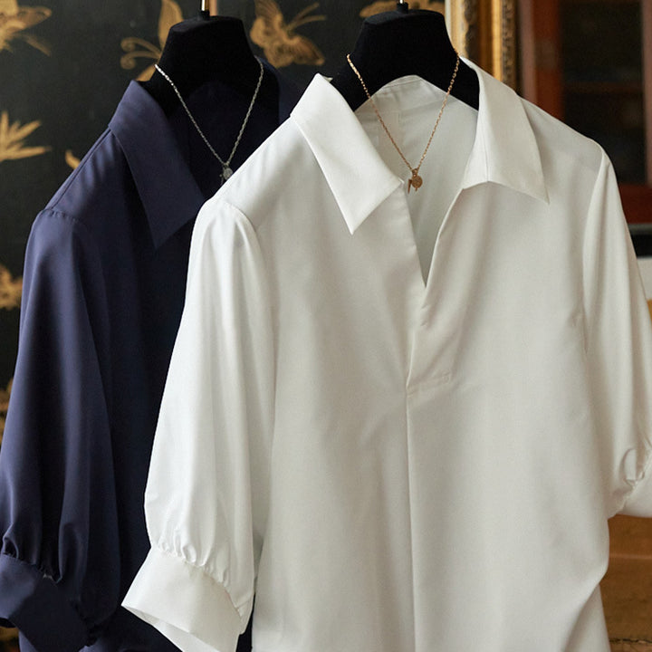 Damen Elegante Bluse mit Übergrößen und weiten Ärmeln Drune