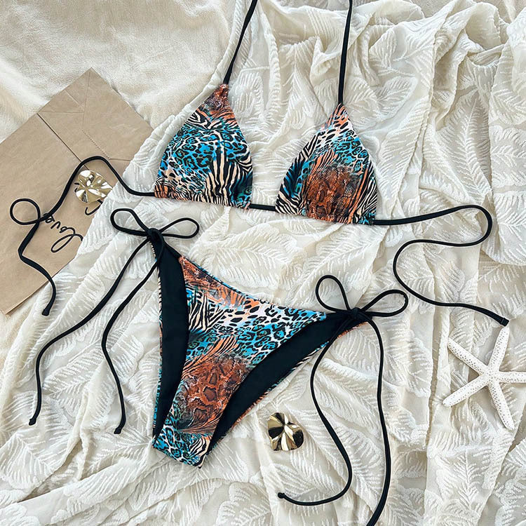 Damen Triangel-Bikini mit aufregendem Animal-Print Drune