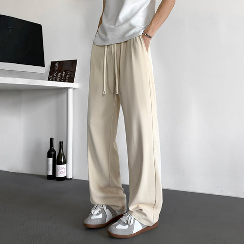 Herren Weite Relaxed-Fit Loungehose mit elastischem Bund und Tunnelzug Drune