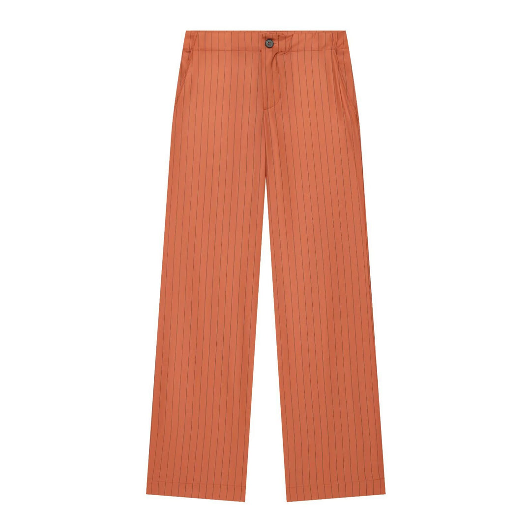 Damen Weite Nadelstreifen‑Hose mit hoher Taille und geradem Bein Drune