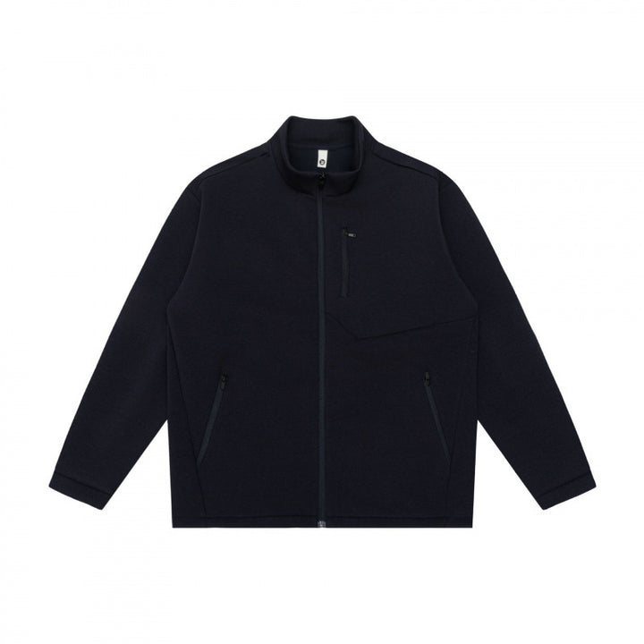 Unisex Boxy-Fleece-Zipjacke mit hohem Stehkragen, Brusttasche und verdecktem Frontreißverschluss Drune