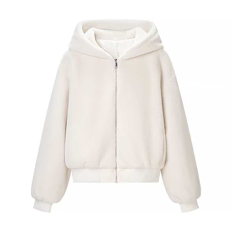 Damen Wende-Kapuzenblouson mit Plüsch- und Fleece-Seite Drune