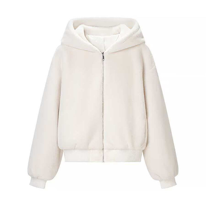 Damen Wende-Kapuzenblouson mit Plüsch- und Fleece-Seite Drune