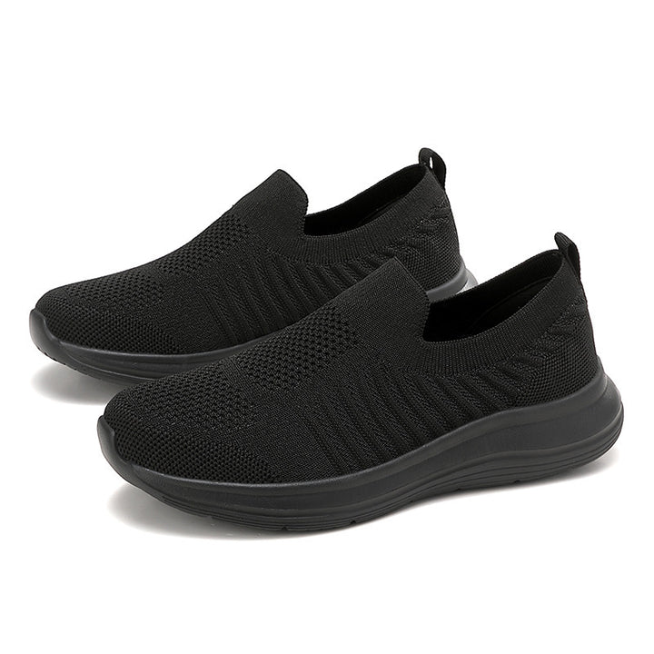 Damen nan atmungsaktiver Strick-Slipper mit viskoelastischer Innensohle und flexibler Gummilaufsohle Drune