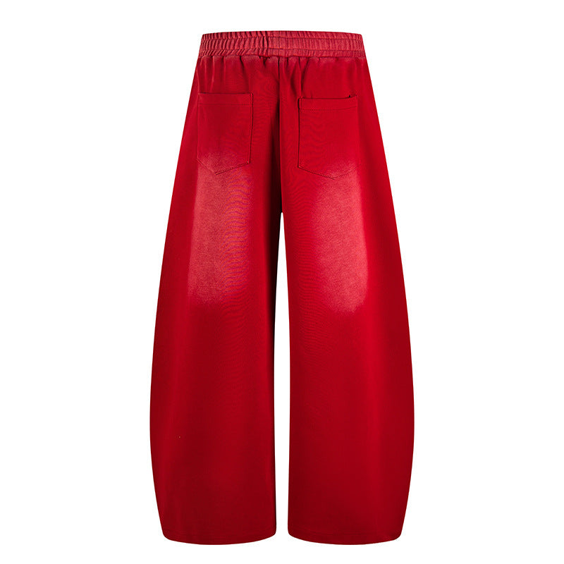 Damen Weite Palazzo-Culottehose mit integriertem Bindegürtel und Stern-Grafik Drune