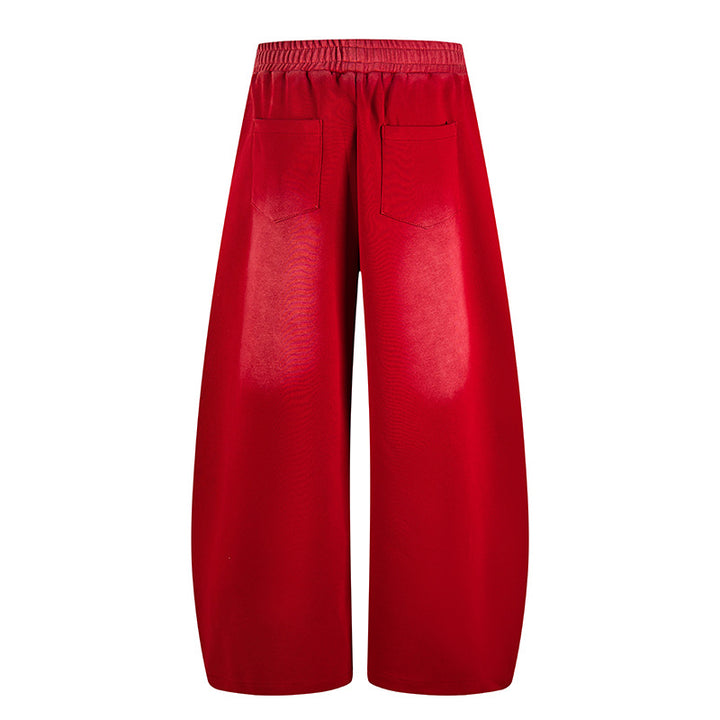 Damen Weite Palazzo-Culottehose mit integriertem Bindegürtel und Stern-Grafik Drune