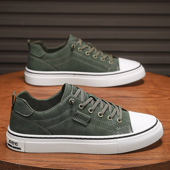 Herren klassische Low-Top Sneaker im Canvas-Look mit verstärkter Zehenkappe und gepolstertem Komfortfußbett Drune