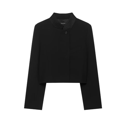 Damen Kurzblazer im Cropped‑Schnitt mit Stehkragen Drune