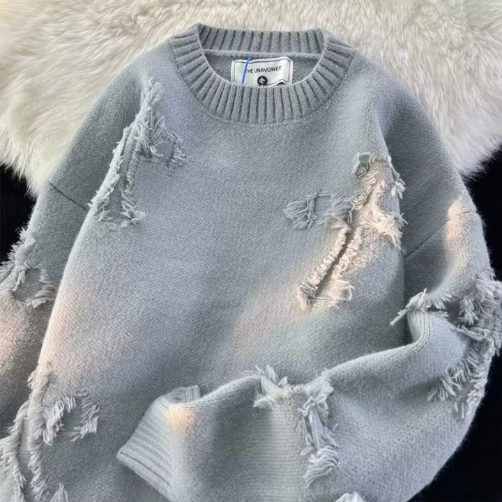 Damen Lässiger Oversized-Pullover mit verwaschenem Design Drune