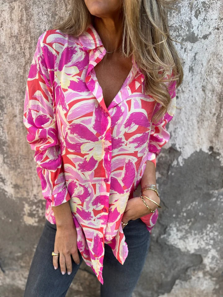 Damen Bluse mit floralen Mustern Drune
