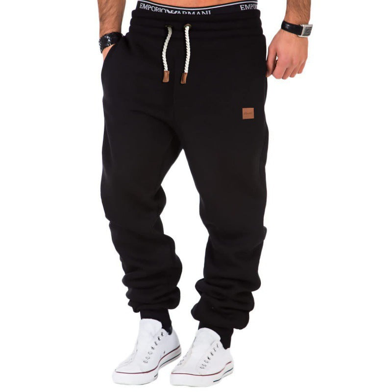 Herren nan Relax-Hose aus schwerem Sweat mit Kordelzug und geripptem Knöchelabschluss Drune