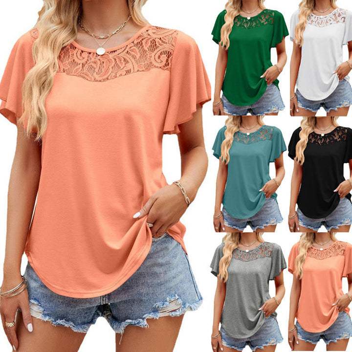 Damen Freizeitbluse mit Spitzeneinsatz Drune