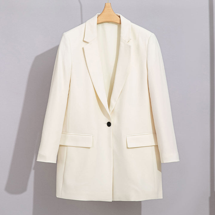 Damen Longline-Blazer mit geradem Schnitt und dezenten Pattentaschen Drune