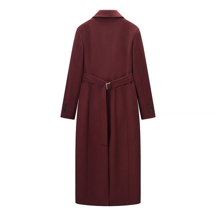 Damen Longline-Mantel mit taillierter Silhouette, strukturiertem Revers und Gehschlitz Drune