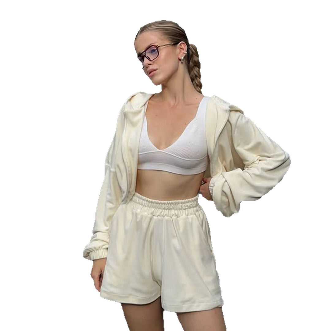 Damen nan kurze Kapuzenjacke mit Taillen-Tunnelzug, glänzender Satinoptik, Frontreißverschluss und elastischen Bündchen Drune