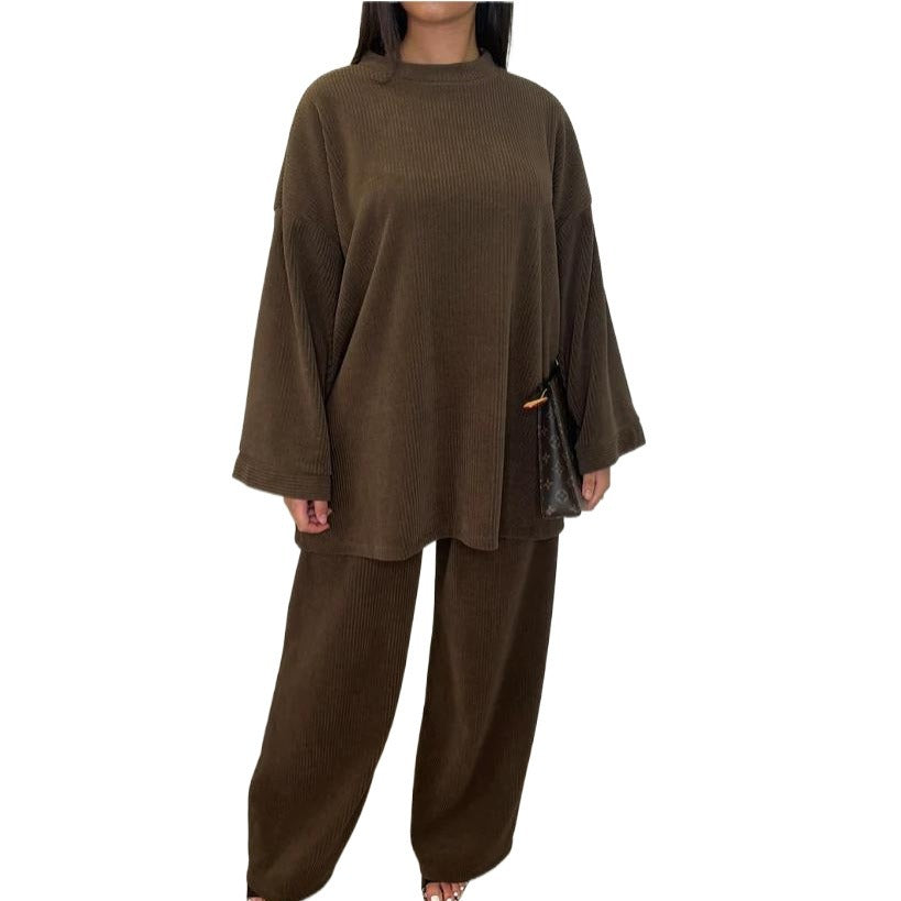 Damen Bequemes und stylisches Lounge-Set aus Rippstrick Drune