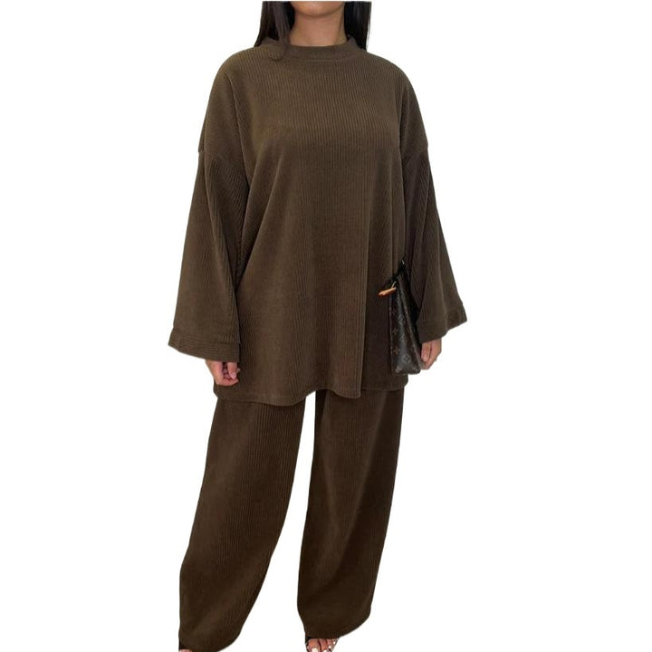 Damen Bequemes und stylisches Lounge-Set aus Rippstrick Drune