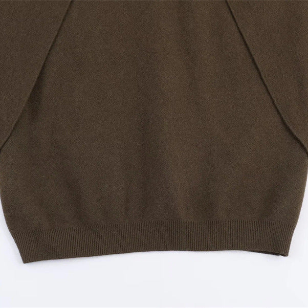 Damen elegantes Oversize-Pullover mit weitem Pfennigkragen Drune