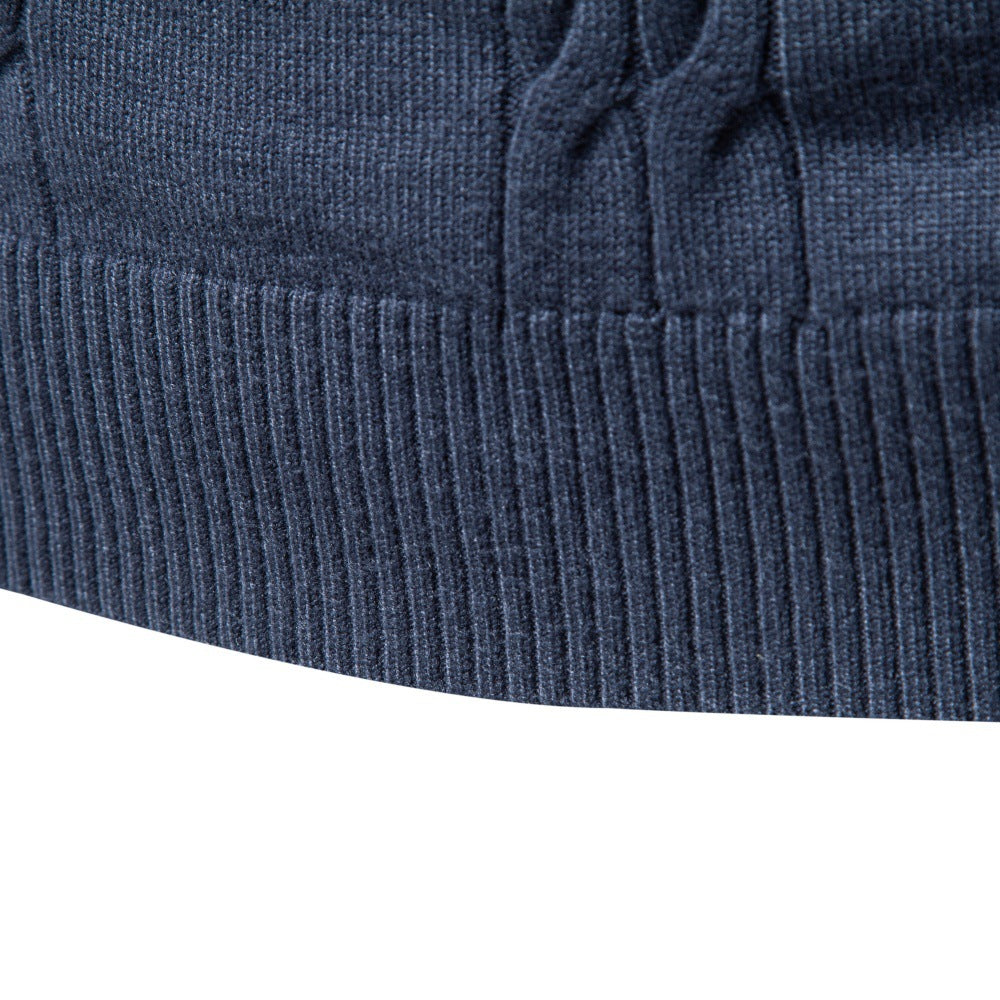 Herren Rollkragenpullover mit vertikalem Zopfmuster und schmaler Passform Drune
