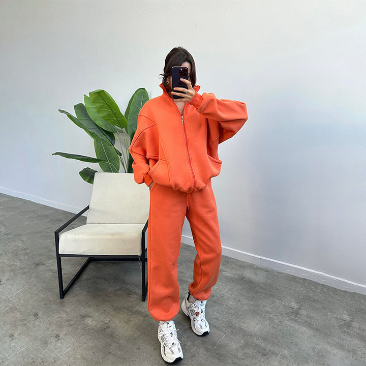 Damen lässiger Zweiteiler mit oversized Hoodie und Jogginghose Drune