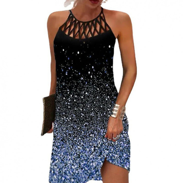 Damen Neckholder Kleid mit funkelndem Gradient-Design Drune