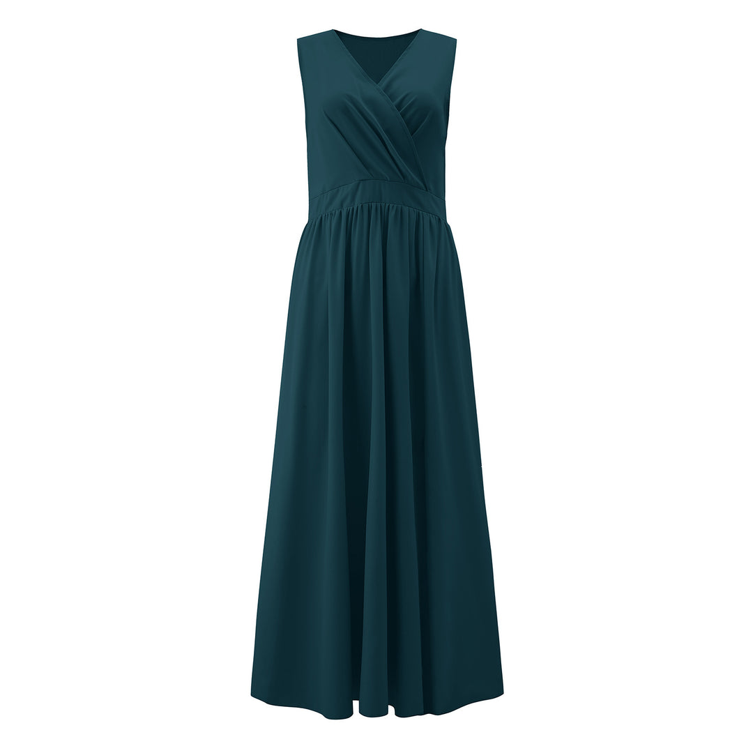 Damen Maxikleid mit Wickeloptik und fließendem Saum Drune